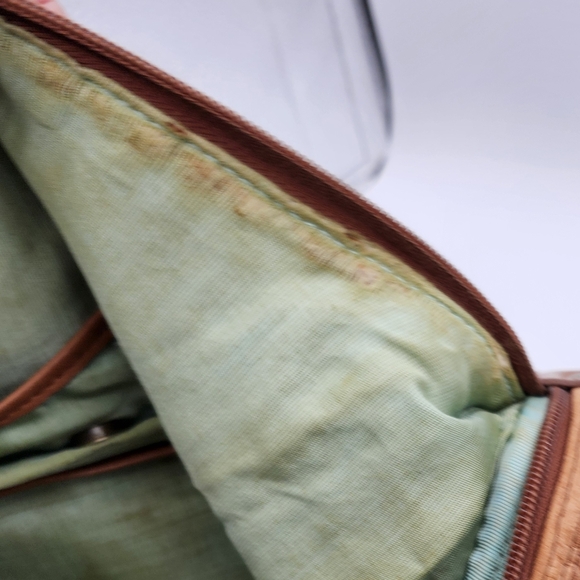 Donna Dixon Vintage Woven Hobo Tan Leather Shoulder Bag - Picture 13 of 14